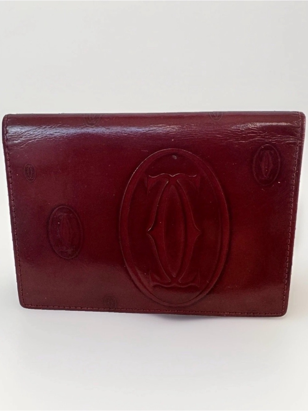 Cartier Embossed Leather Wallet - Deep Burgundy